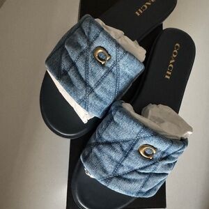 Coach Limited Edition Holly Sandal With Quilting Indigo Denim NWT Women Size 9.5